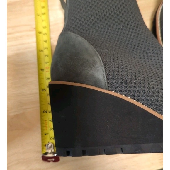 Eileen Fisher 5.5 Boots London Recyled Quill Grey Knit Suede Wedge Ankle Modest - Picture 8 of 8